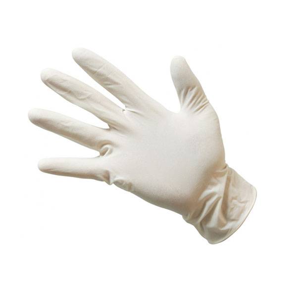 Zarys lateksa cimdi, vienreizlietojamie, balts (100gab) - Image 1