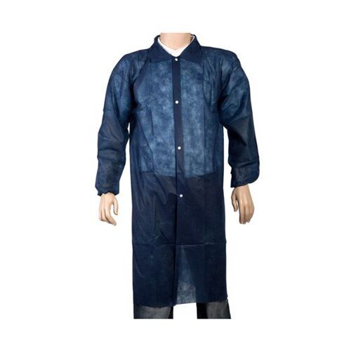 Vienreizējie halāti PP, ar presēm, zils (1gab) - Image 1