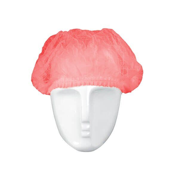 Vienreizlietojamas gofrētas cepurītes, sarkans (100gab) - Image 1