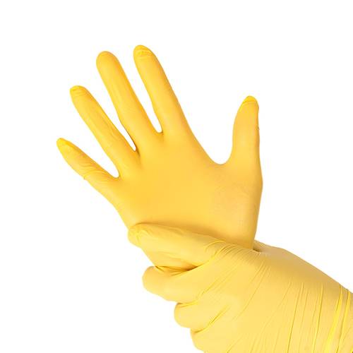 Vienreizlietojamie nitrila cimdi, dzelteni, S/M/L/XL (100gab.) - Image 1