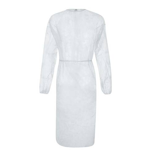 Medicīniskais halāts no PP, ar aprocēm, sasienams aizmugurē, 25 g/m², balts (1 gab) - Image 1