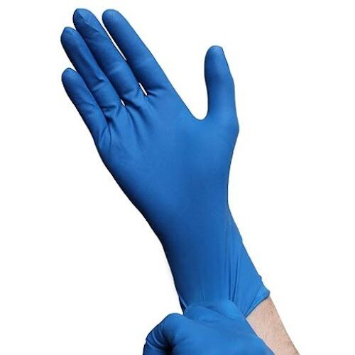 Medi-Inn High-Risk vienreizlietojamie lateksa cimdi, ļoti izturīgi, pagarināti 30cm, zili (50 gab.) - Image 1