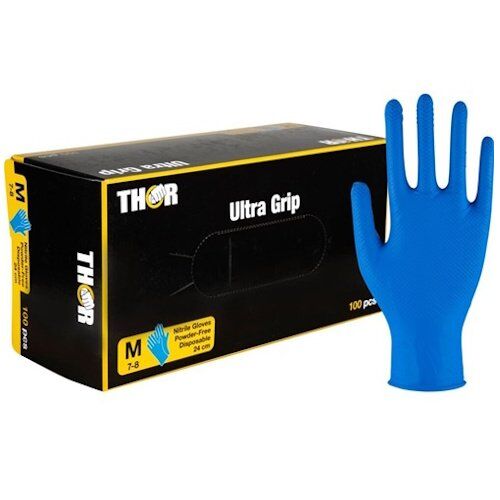 Abena THOR Ultra Grip vienreizlietojamie nitrila cimdi, ļoti stipri, 6,5 g, zili, S/M/L/XL (100 gab.) - Image 1