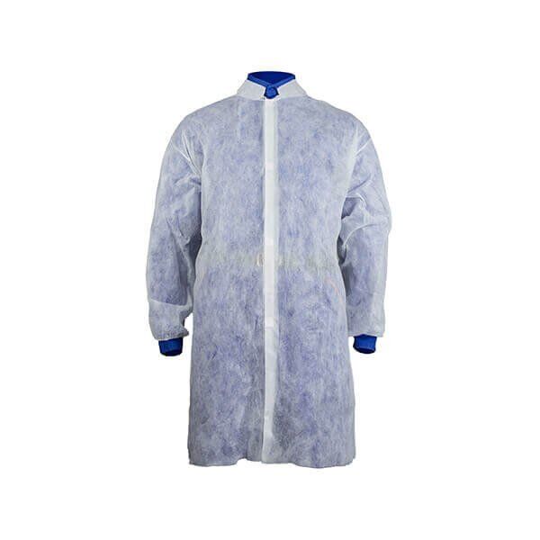 Viesu apmetnis/halāts PP, ar uzlīmēm, balts, ABENA (1gab) - Image 1