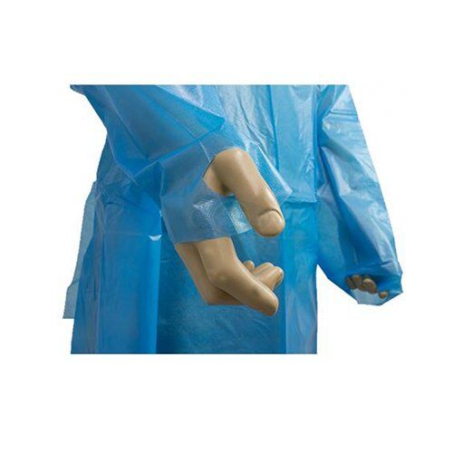 Vienreizlietojamais peldmētelis / apmetnis CPE zils, 112x140cm, caur pirkstu (1gab) - Image 1