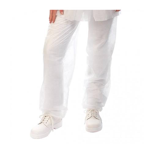 Vienreizējās lietošanas PP bikses, baltas (1 gab) - Image 1