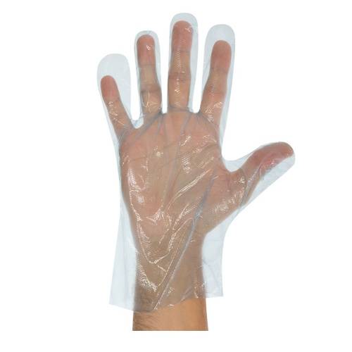 HDPE Vienreizlietojamie polietilēna cimdi, zili, kastītēs–dispensera (200 gab.) - Image 1