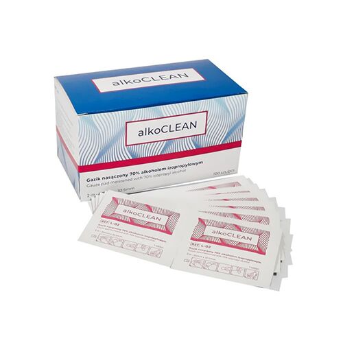 alkoclean.jpg Spirta salvetes dezinfekcijai, ALKOCLEAN (100 gab.) - Image 1