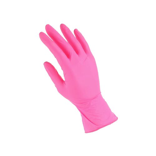 Zarys EasyCare vienreizlietojamie nitrila cimdi, rozā krāsā, S/M/L/XL (100gab.) - Image 1