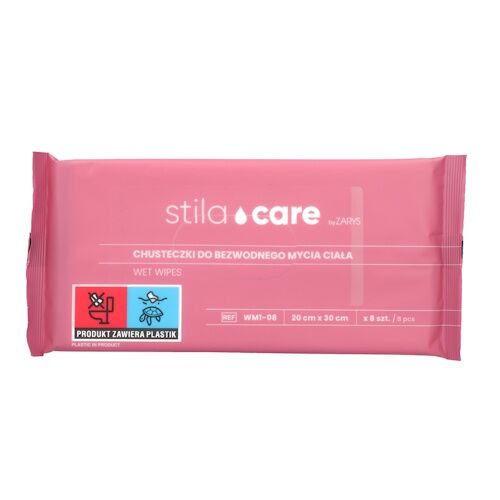 Stila Care vienreizējās lietošanas salvetes pilna ķermeņa attīrīšanai bez ūdens un bez skalošanas (8 gab.) - Image 1